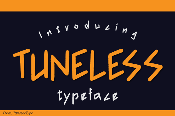 Tuneless: A Sweet and Simple Display Font with Sharp Edges
